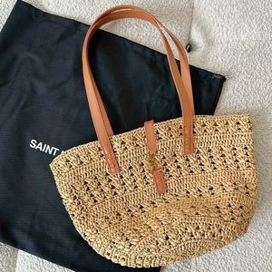 Saint Laurent Panier Raffia Tote-Small